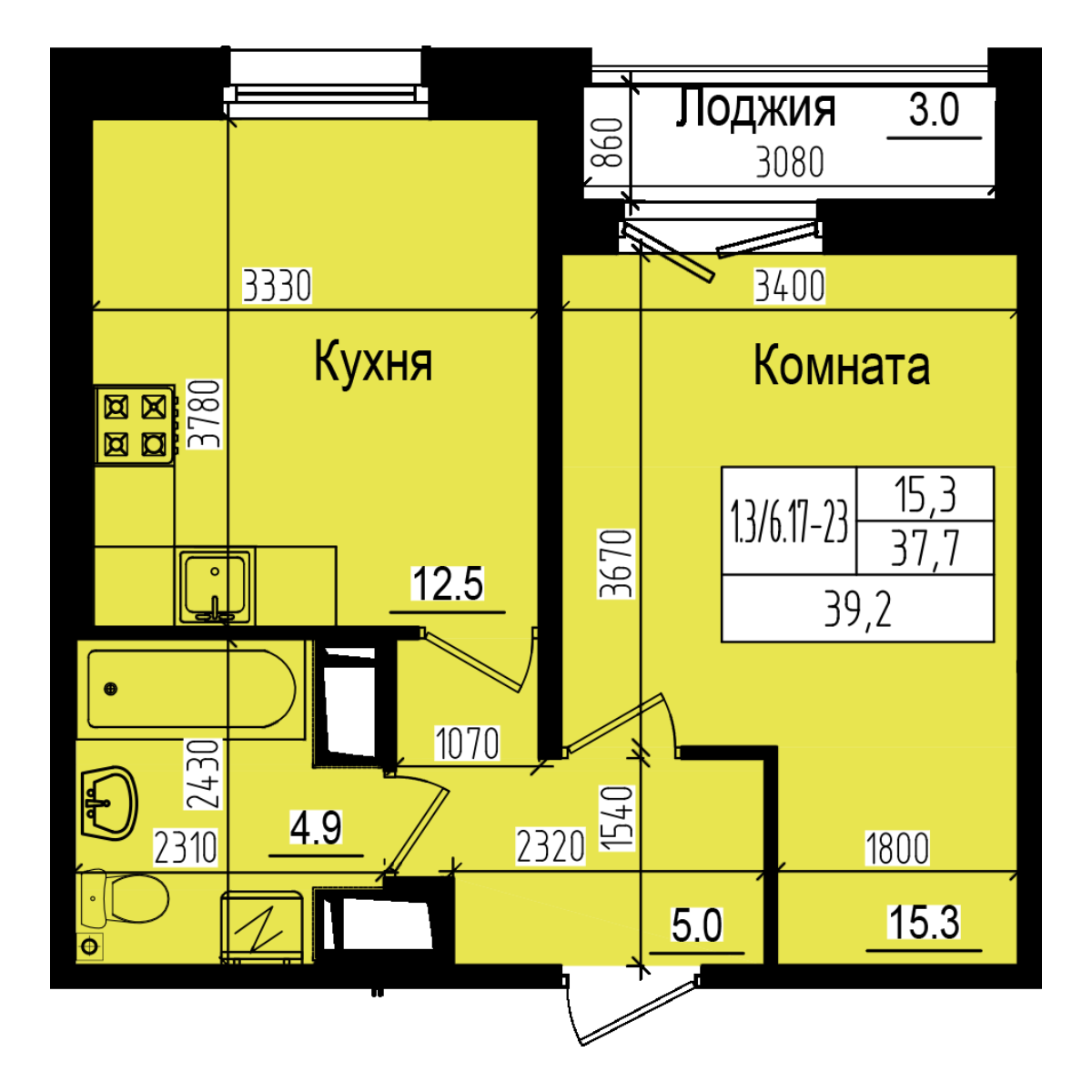 Однокомнатная №802