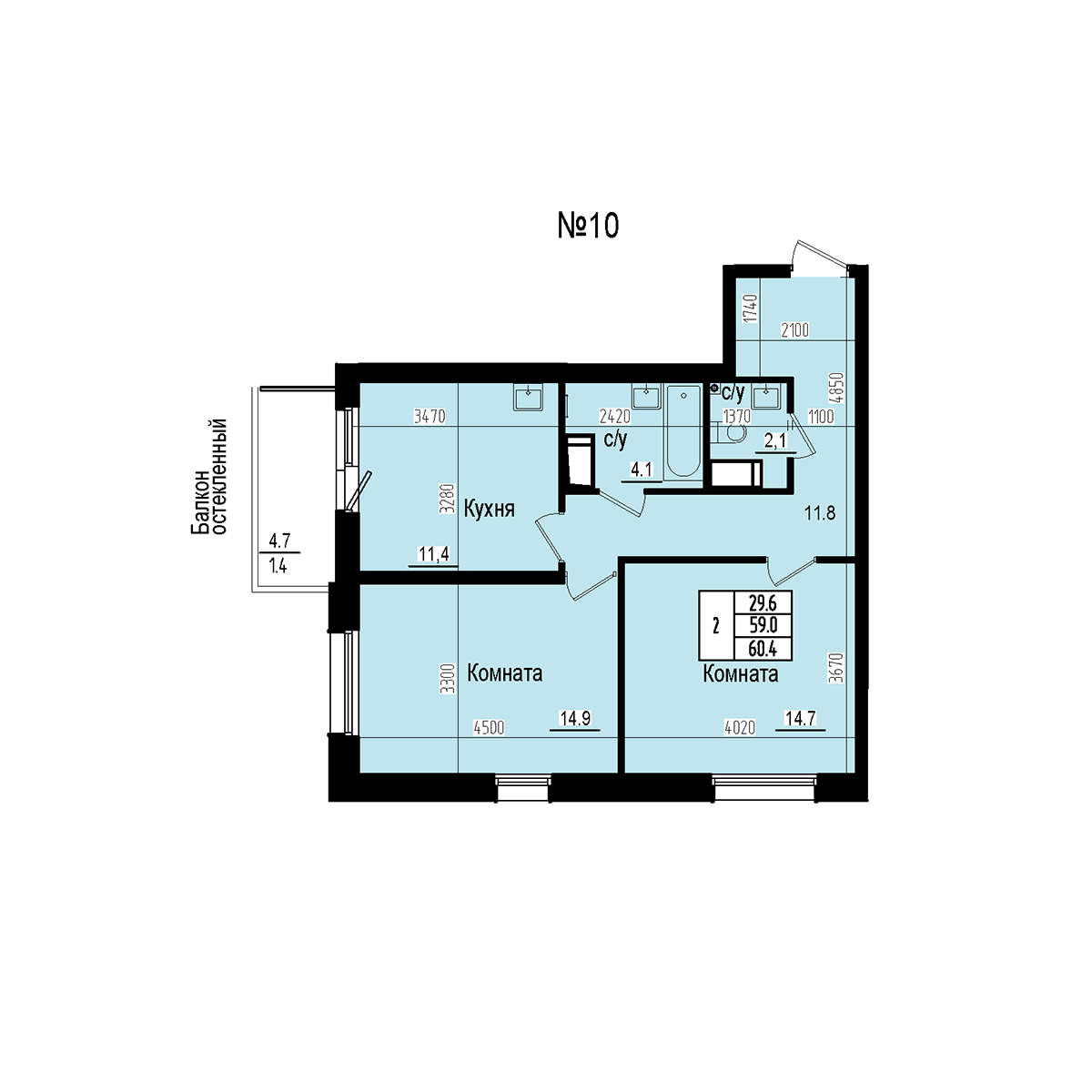 Двухкомнатная №10