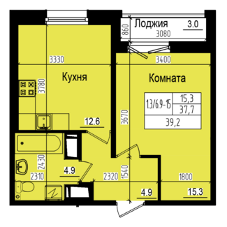 Однокомнатная №694
