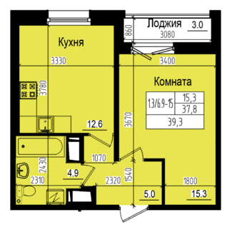 Однокомнатная №739
