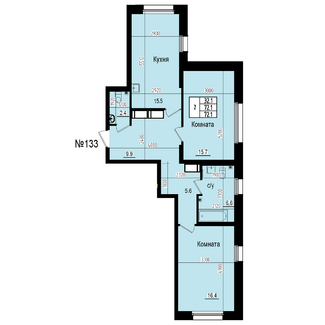 Двухкомнатная №133