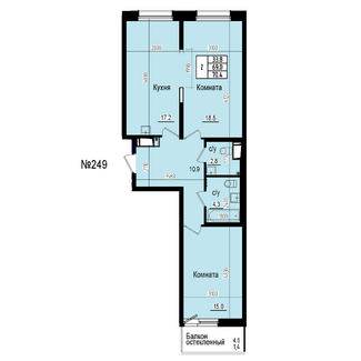 Двухкомнатная №249