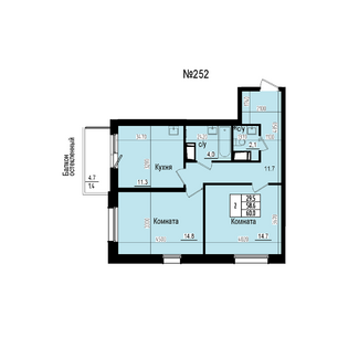 Двухкомнатная №252
