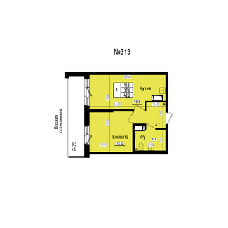 Однокомнатная №313