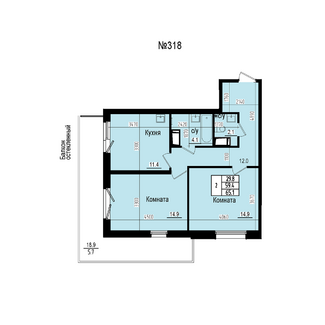 Двухкомнатная №318
