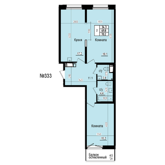 Двухкомнатная №333