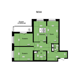 Трёхкомнатная №344