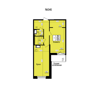 Однокомнатная №346