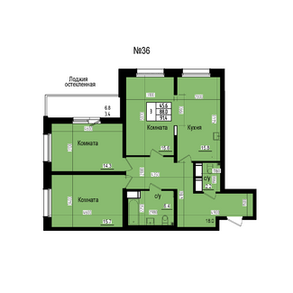 Трёхкомнатная №36