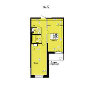 Однокомнатная №370