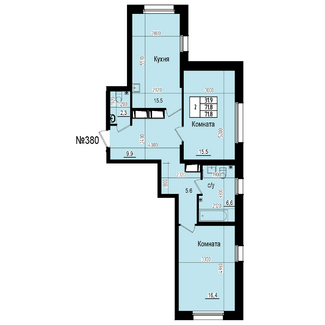 Двухкомнатная №380