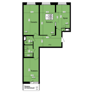 Трёхкомнатная №389