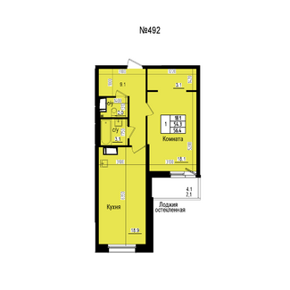 Однокомнатная №492