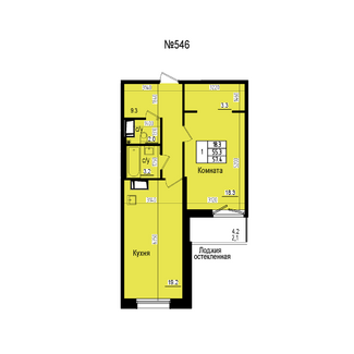 Однокомнатная №546