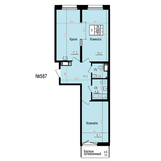 Двухкомнатная №587