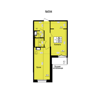 Однокомнатная №594