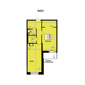 Однокомнатная №600