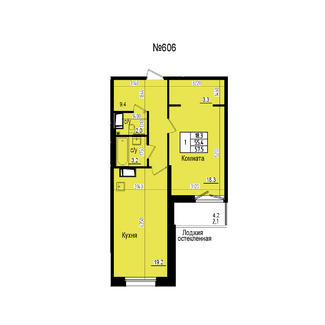 Однокомнатная №606
