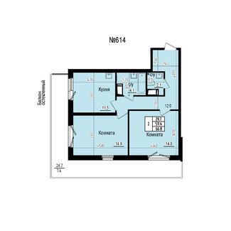 Двухкомнатная №614