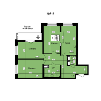 Трёхкомнатная №616