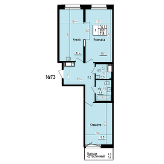 Двухкомнатная №73