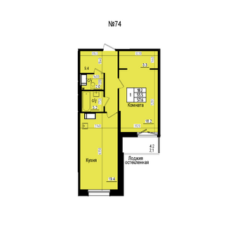 Однокомнатная №74