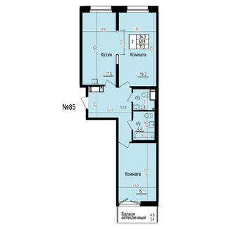 Двухкомнатная №85
